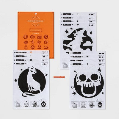 Pumpkin Carving Stencils Halloween Decorating Kit 12pc- Hyde & EEK! Boutique