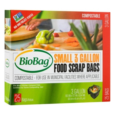 BioBag Compostable Food Trash Bags - Small - 25ct/3 Gallon *Damaged Box*