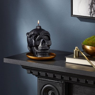 5.1'' Skull and Snake Candle Black - Threshold
