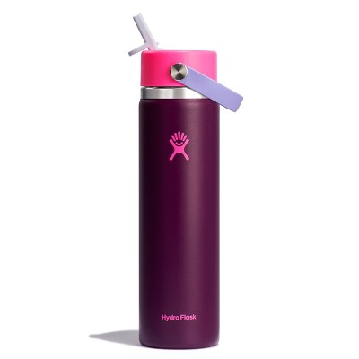 Hydro Flask 24oz Wide Mouth Flex Straw Water Bottle Sugar Plum: Vacuum-Insulated, Leakproof, Dishwasher-Safe *Cosmetic Damage*