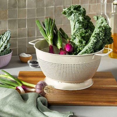 5qt Stainless Steel Colander Cream - Figmint