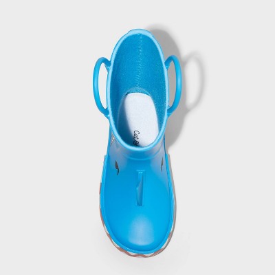 Kids' 10T Lennon Shark Rain Boots - Cat & Jack Waterproof Mid Calf, Pull-On, Non-Marking Outsole