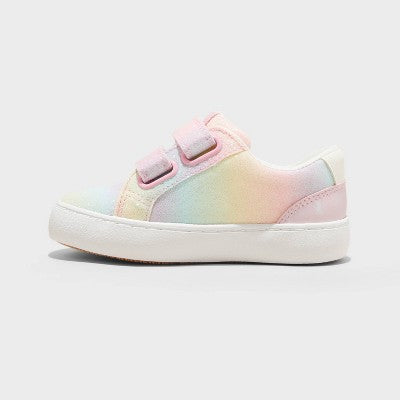 Girls' 12 Toddler Sora Glitter Sneakers - Cat & Jack Star Pattern, Hook and Loop Closure, Flocked Outsole