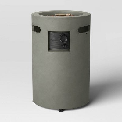 25 Inch Pipestone Outdoor Column Fire Pit Gray - Threshold