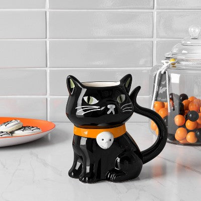 12 fl oz Figural Black Cat Mug - Hyde and EEK! Boutique