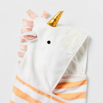 25x50 Unicorn Kids' Hooded Towel - Pillowfort : Cotton Velour, Lightweight, Machine Washable, OEKO-TEX Certified