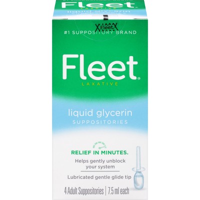 Fleet Liquid Glycerin Suppositories for Adult Constipation - 4ct *Exp 04/26* *Damaged Packaging*