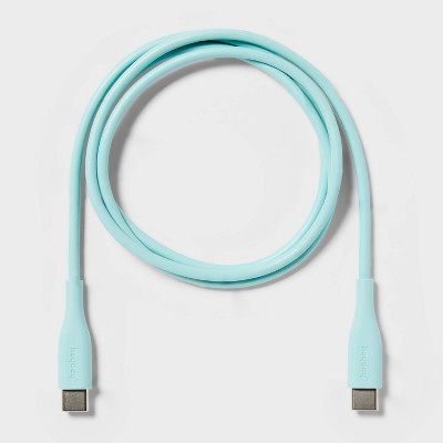 3' USB-C to USB-C Cable - Heyday Spring Teal: Charging Cord