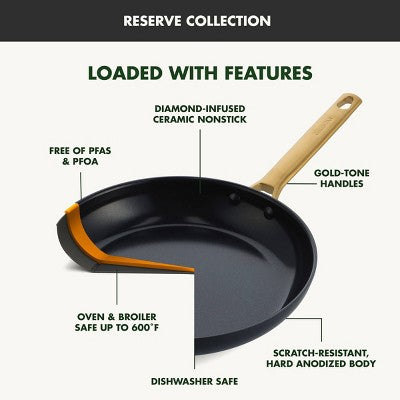 GreenPan Reserve 11 Inch Hard Anodized Healthy Ceramic Nonstick Square Griddle Black *Damaged Packaging* *Scratched on Bottom*