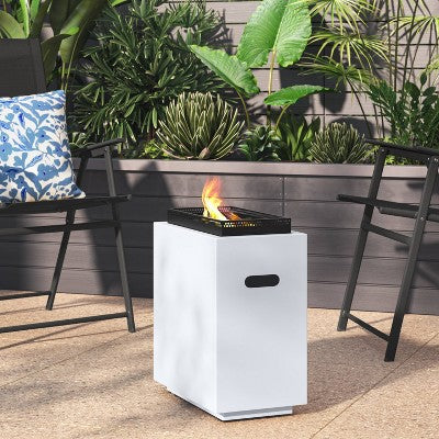 1lb Rectangular Fire Pit White - Room Essentials
