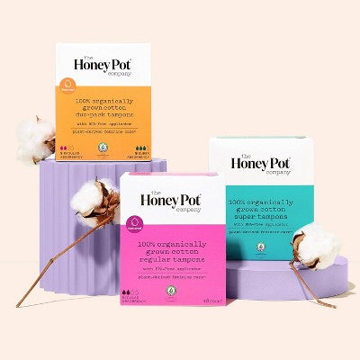 The Honey Pot Company, Organic Cotton Regular Applicator Tampons - 18ct