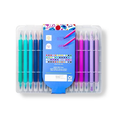 48ct Dual-Tip Brush Marker Set in Plastic Case - Mondo Llama