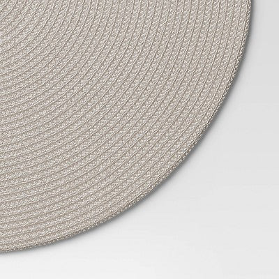 Polyround Charger Placemat Light Gray - Threshold : Round Table Decor, Traditional Style, Spot Clean, 15" Diameter