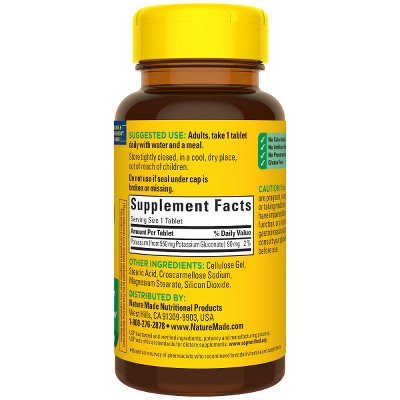 Nature Made Potassium Gluconate 550 mg, Dietary Supplement for Heart Health Support, 100 Tablets, 100 Day Supply *Exp:12/2028