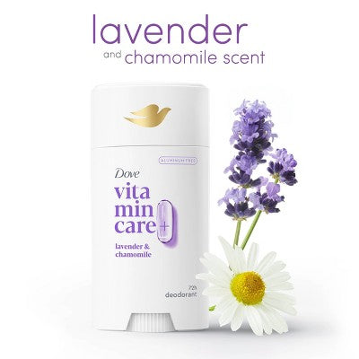 Dove Beauty VitaminCare+ Aluminum Free Deodorant Stick with Niacinamide - Lavender & Chamomile - 2.6oz