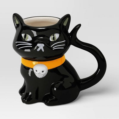 12 fl oz Figural Black Cat Mug - Hyde and EEK! Boutique