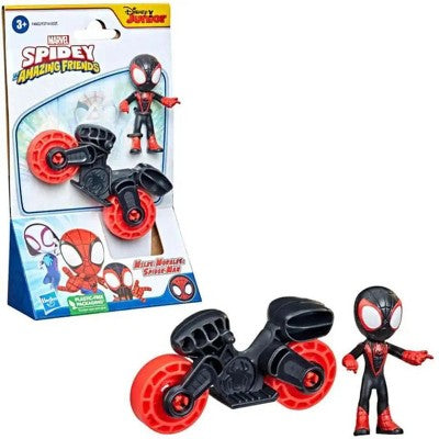 Marvel Spidey and His Amazing Friends Miles Morales Vehicle & 2.5 Inch Action Figure