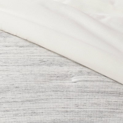 5pc Full/Queen Space-Dyed Waffle Comforter Bedding Set Gray - Threshold: Includes Shams & Decorative Pillows *Damaged Packing All Contents Included*