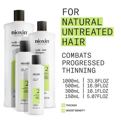 Nioxin System 2 Shampoo Cleanser - 10.1 fl oz