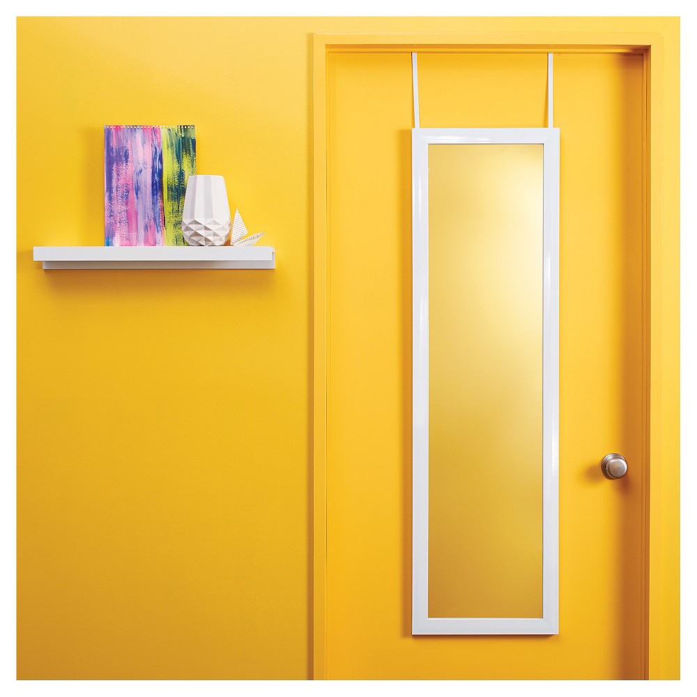 Door Mirror: Over-the-Door Mirror White 14.75x.75x50.75 - Room Essentials