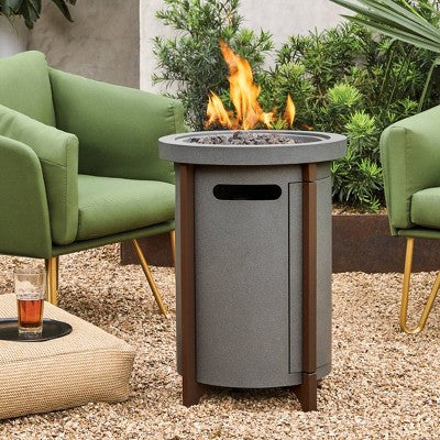 20lb Column Propane Fire Pit Gray - Threshold