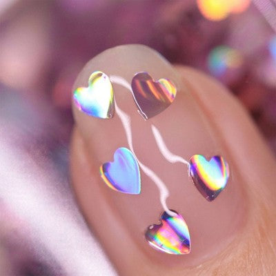 Nails Inc. Romancing Holo Heart Topper 0.47 fl oz