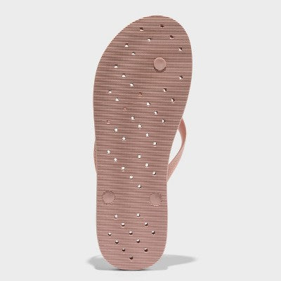 Women's Size L Shower Flip Flops Pink - Room Essential