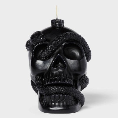 5.1'' Skull and Snake Candle Black - Threshold