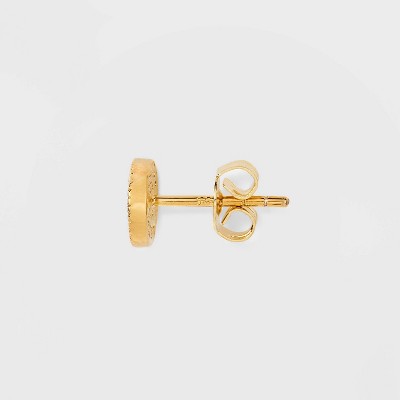 14K Gold Plated Cubic Zirconia Ball Pave Trio Stud Earring Set - A New Day  Gold: Polished Basket Setting