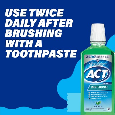 ACT Mint Burst Restoring Fluoride Rinse - 33.8 fl oz *Exp 4/27*