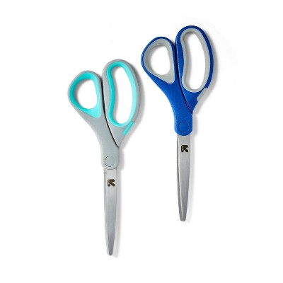 2ct 8 Inch Home and Office Scissors - Up&Up : School & Student Use, Black, Plastic, 3.6 Blade, Non-Powered Desk Tools