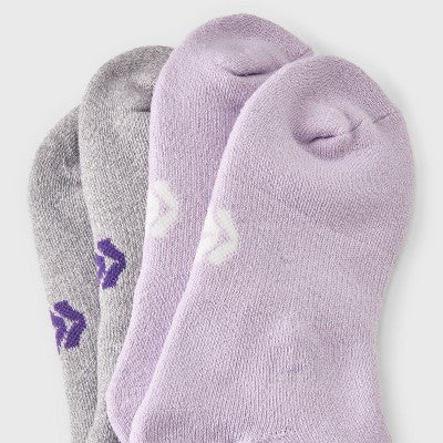 Girls' L - 2pk Mountain Print Outdoor Socks - All In Motion Purple Gray Blue