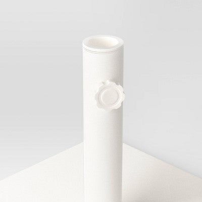 25lbs Steel Square Outdoor Patio Market Umbrella Bases White - Room Essentials