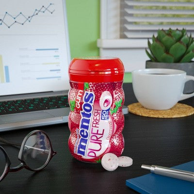 Mentos Strawberry Gum Bottle - 50ct *Best By 07/2027*