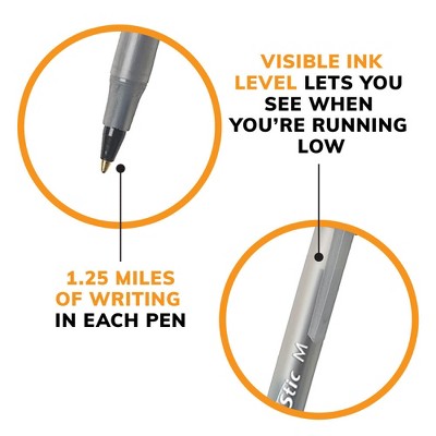 BIC 10pk Xtra Life Ballpoint Pens Medium Tip Black ink: School Supplies, Stationery, 1.0mm Point, Office Essentials