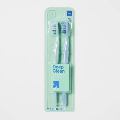 Deep Clean Toothbrush Soft - 2ct - Up&Up