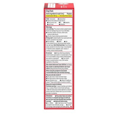 Infants' Tylenol Pain & Fever Reducer Liquid - Acetaminophen - Dye-Free Cherry - 2 fl oz **Exp 2026/01** **Damaged Box**