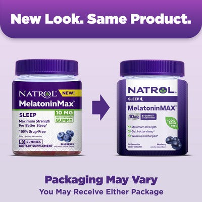 Natrol Melatonin 10mg Sleep Aid Gummies - Blueberry - 50ct **Exp 01/2026**
