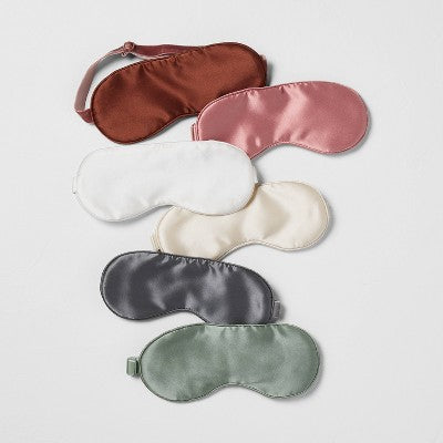 Solid Silk Eye Mask Dark Gray - Casaluna : Adjustable, Hand Washable, Polyester Filled, OEKO-TEX Certified