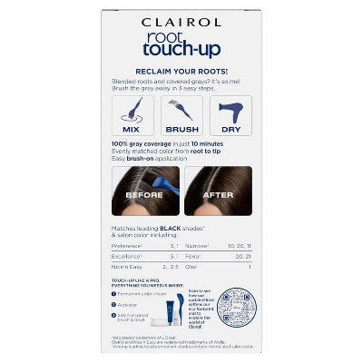 Clairol Root Touch-Up Permanent Hair Color - Black - 1 Kit *Damaged Box*