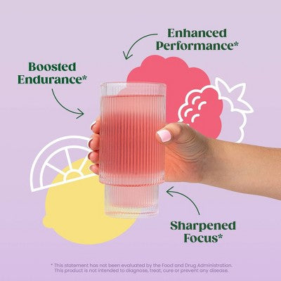 BLOOM NUTRITION High Energy Pre-Workout Supplement Powder - Raspberry Lemonade - 7.3oz/25 Servings **Exp 02/2026**