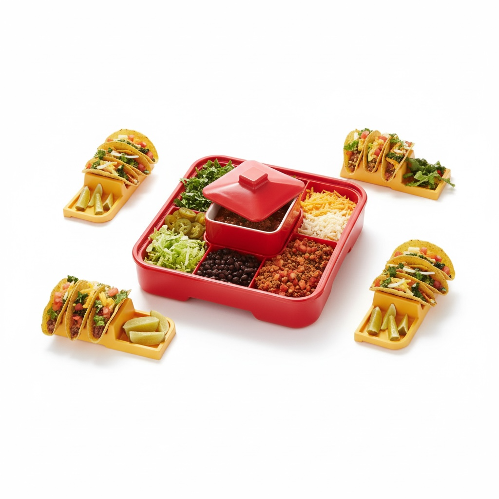 M K 6-Piece Deluxe Taco Bar Set & Warming Pot