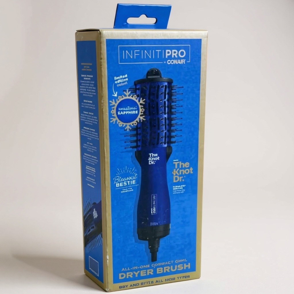Infiniti Pro by Conair The Knot Dr All-in-One Compact Hair Dryer Brush - Sapphire *Damaged Package See Desc*