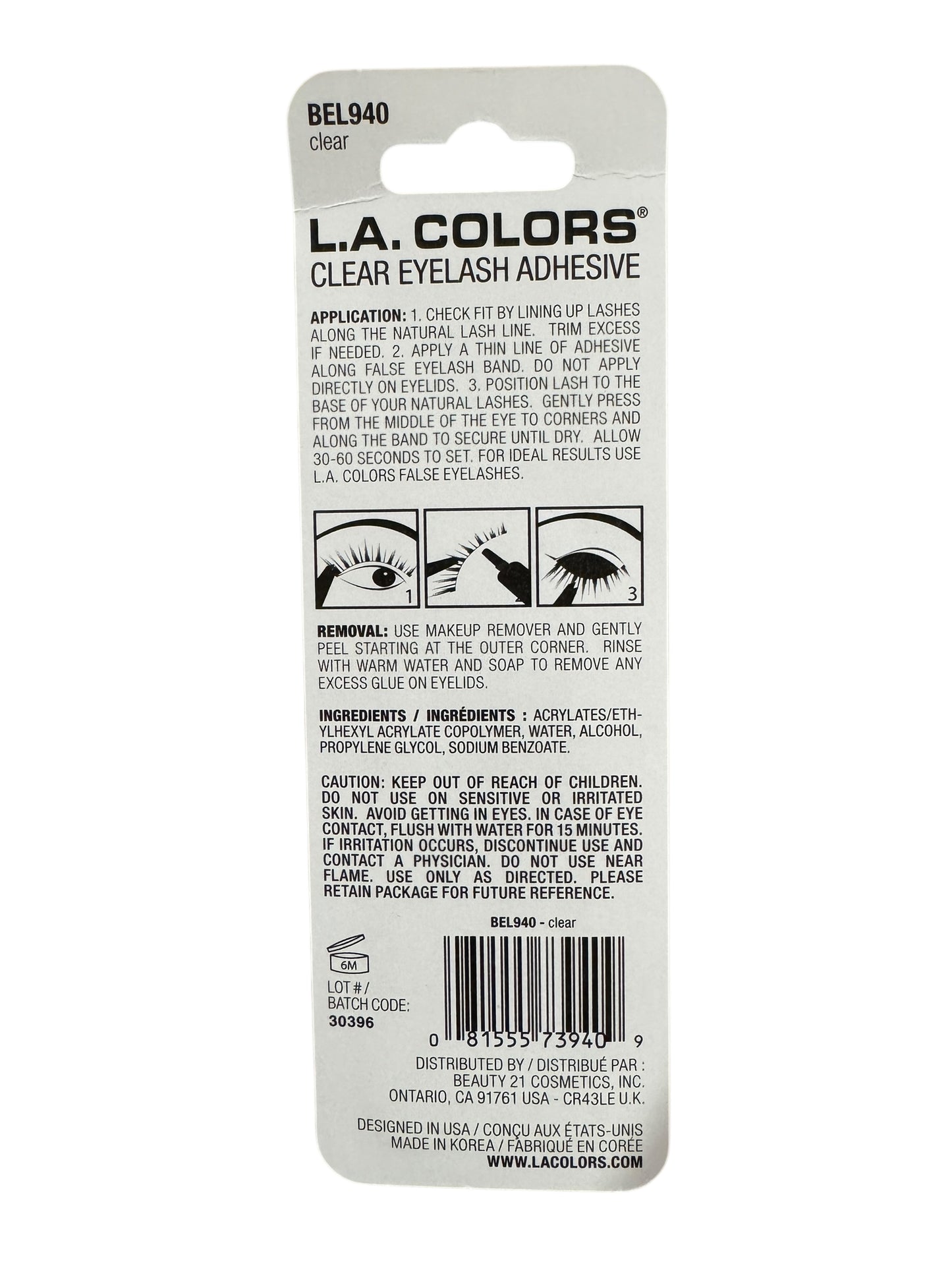 *BUNDLE* L.A. Colors 3D Faux Mink Lash Kit – “Nancy” Lashes + Clear Lash Adhesive Bundle