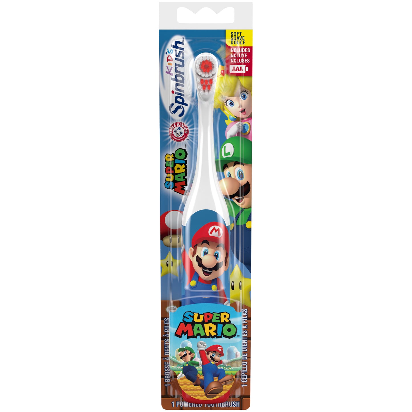 Spinbrush Mario Kids Battery Electric Toothbrush *DAMAGED PACKAGE*