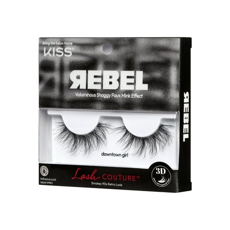KISS Lash Couture Rebel Collection False Eyelashes Downtown Girl, 1 Pair