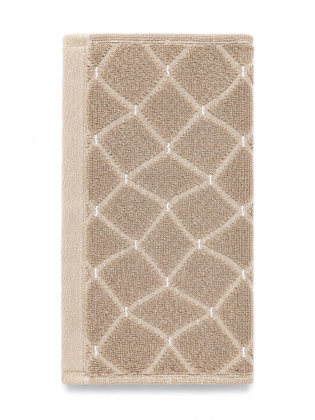 Martex Restore Beige Geometric Textured Hand Towel