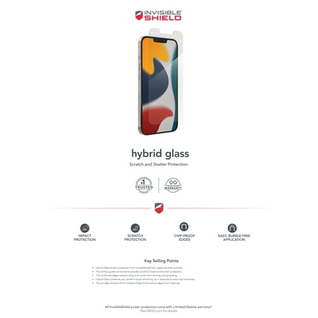 ZAGG InvisibleShield Hybrid Glass Screen Protector for Apple iPhone 11 and XR, Clear