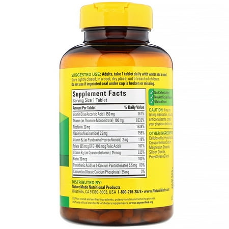 Nature Made Super B-Complex with Vitamin C Tablets 360 ct *Exp Oct 2026*