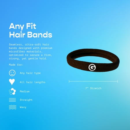 Gimme Beauty Seamless Hair Ties for Medium Hair, Ponytail Holder, Dark Brown, 12 Count